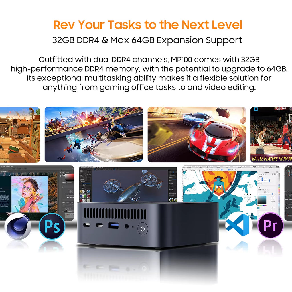 [World Premiere] Blackview Mini PC MP100  R7 5825U Mini PC 8-Core 16-Thread 16GB /32GB DDR4 512GB/1TB SSD Mini Computer PC