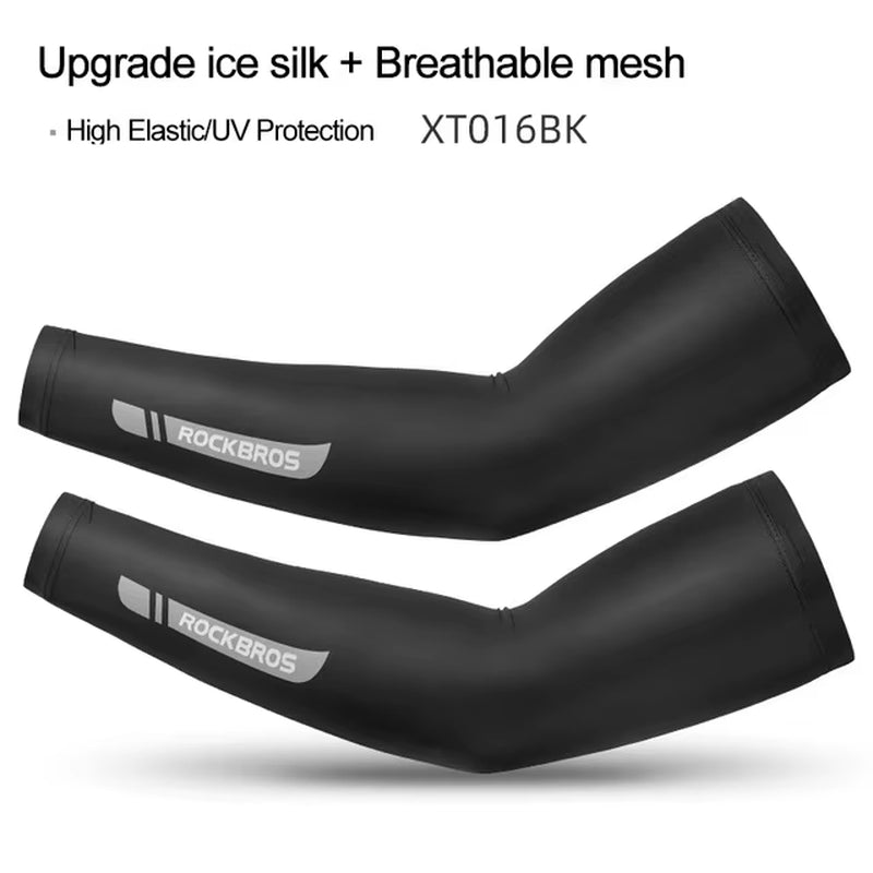 Ice Fabric Cycling Arm Sleeve Warmers Basketball Sleeve Running Arm Sleeve Bicycle Arm Warmers Camping Summer Sports