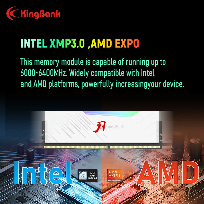 Brand Series DDR5 RGB RAM Memory DDR5 RAM PC 16GB 32GB 64GB 6000Mhz 6400 Mhz RAM for Desktop White Hynix Chip