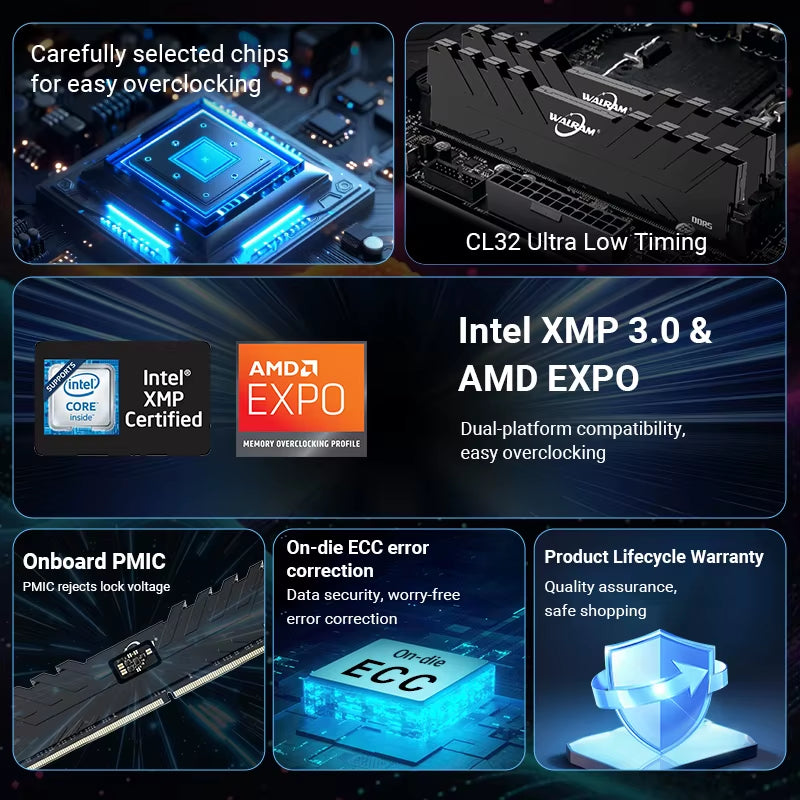 Memoria RAM DDR5 16GB 32GB 4800Mhz 5600Mhz 5200Mhz Gaming Desktop Memory Ram 288Pin DIMM DDR5 RAM XMP 3.0