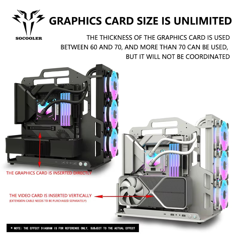 Diy Gaming Computer EATX Computer Case Pc Case Open Frame Gaming Computer Case for ATX M-ATX Case Aviation Aluminum