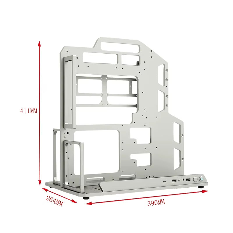 Diy Gaming Computer EATX Computer Case Pc Case Open Frame Gaming Computer Case for ATX M-ATX Case Aviation Aluminum