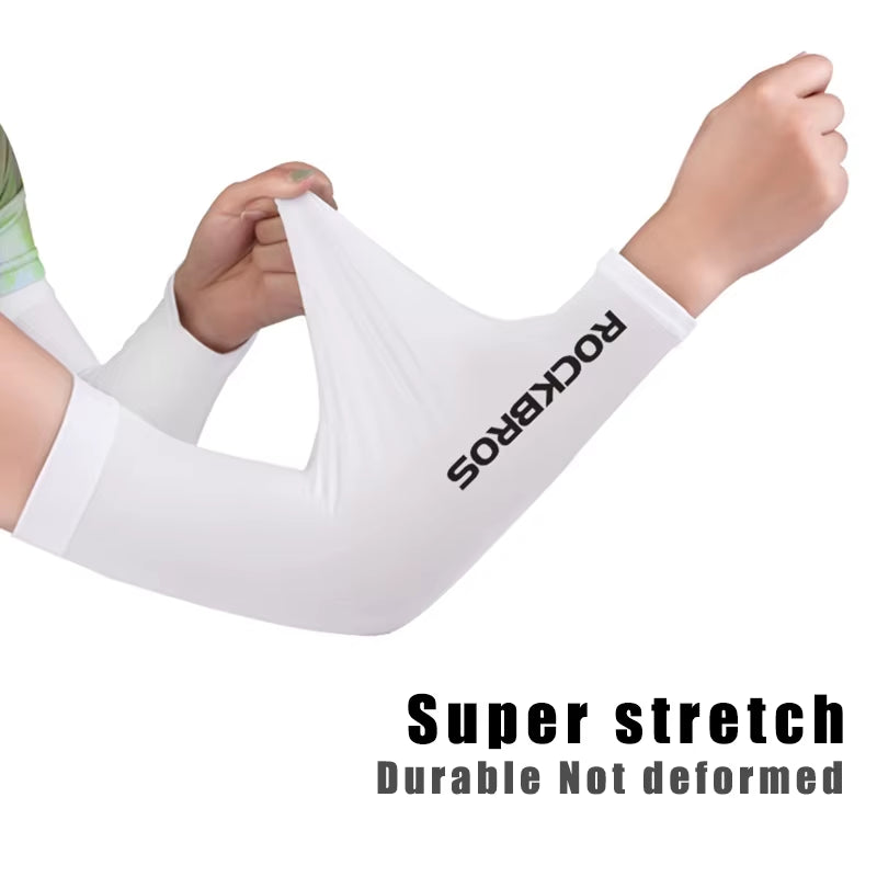 Ice Fabric Cycling Arm Sleeve Warmers Basketball Sleeve Running Arm Sleeve Bicycle Arm Warmers Camping Summer Sports