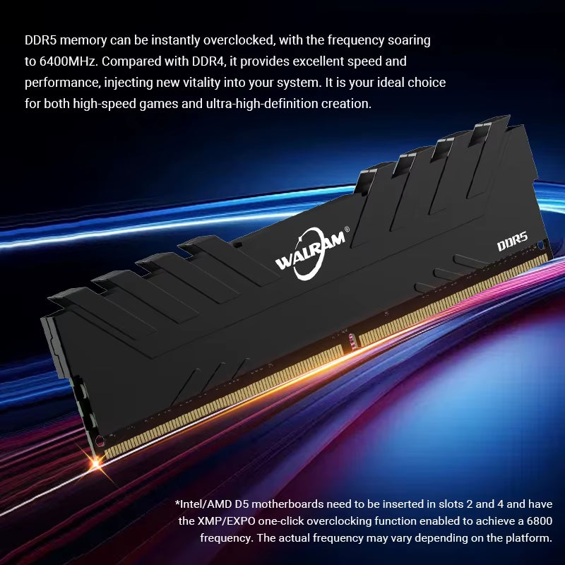 Memoria RAM DDR5 16GB 32GB 4800Mhz 5600Mhz 5200Mhz Gaming Desktop Memory Ram 288Pin DIMM DDR5 RAM XMP 3.0