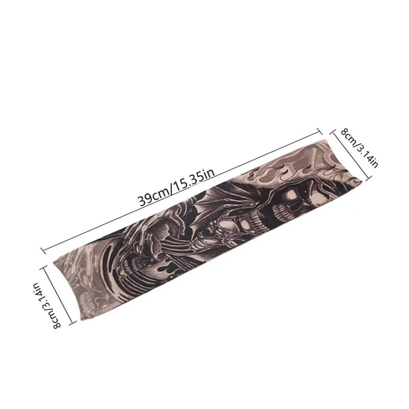 Tattood Sleeve with Floral Arm Tattoo Seamless Outdoor Cycling Tattoo and Sun Protection Sleeve 1Pc Tattoo Sleeve Sleeve Sunscre