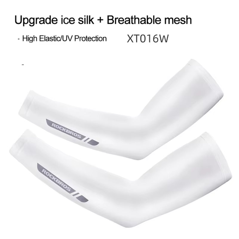 Ice Fabric Cycling Arm Sleeve Warmers Basketball Sleeve Running Arm Sleeve Bicycle Arm Warmers Camping Summer Sports