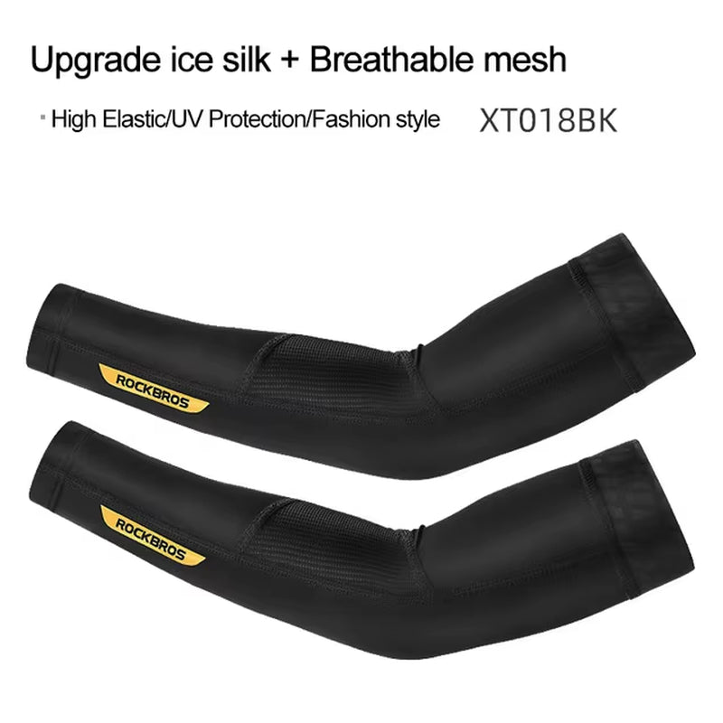 Ice Fabric Cycling Arm Sleeve Warmers Basketball Sleeve Running Arm Sleeve Bicycle Arm Warmers Camping Summer Sports