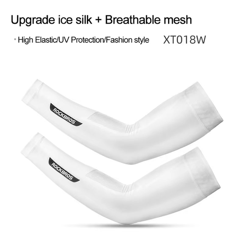 Ice Fabric Cycling Arm Sleeve Warmers Basketball Sleeve Running Arm Sleeve Bicycle Arm Warmers Camping Summer Sports