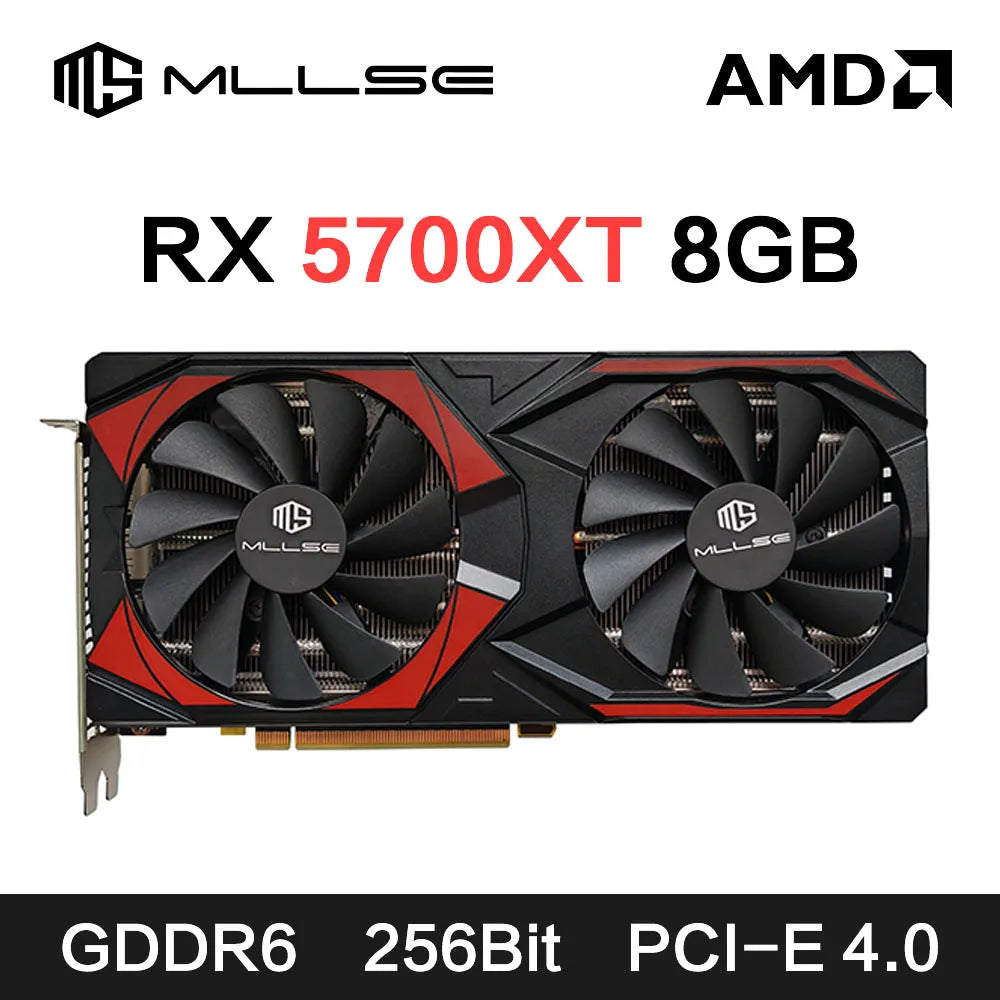AMD RX 5700 XT 8GB Graphics Card GDDR6 256Bit PCI-E 4.0×16 6+8Pin Radeon GPU Rx 5700XT Gaming Video Card Placa De Video